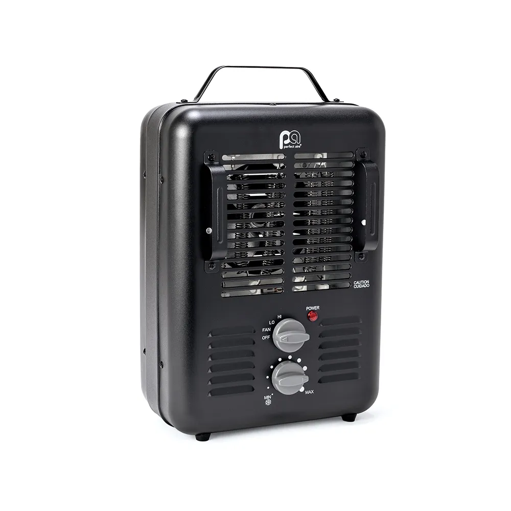 1500/1300W 14" Heavy-Duty Milkhouse Utility Heater with Fan-Only Mode and Anti-Freeze Function, Black