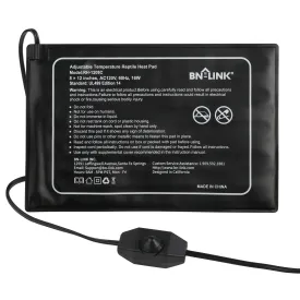 Adjustable Temperature Waterproof  Reptile Heating Pad 8" X 12" BN-LINK