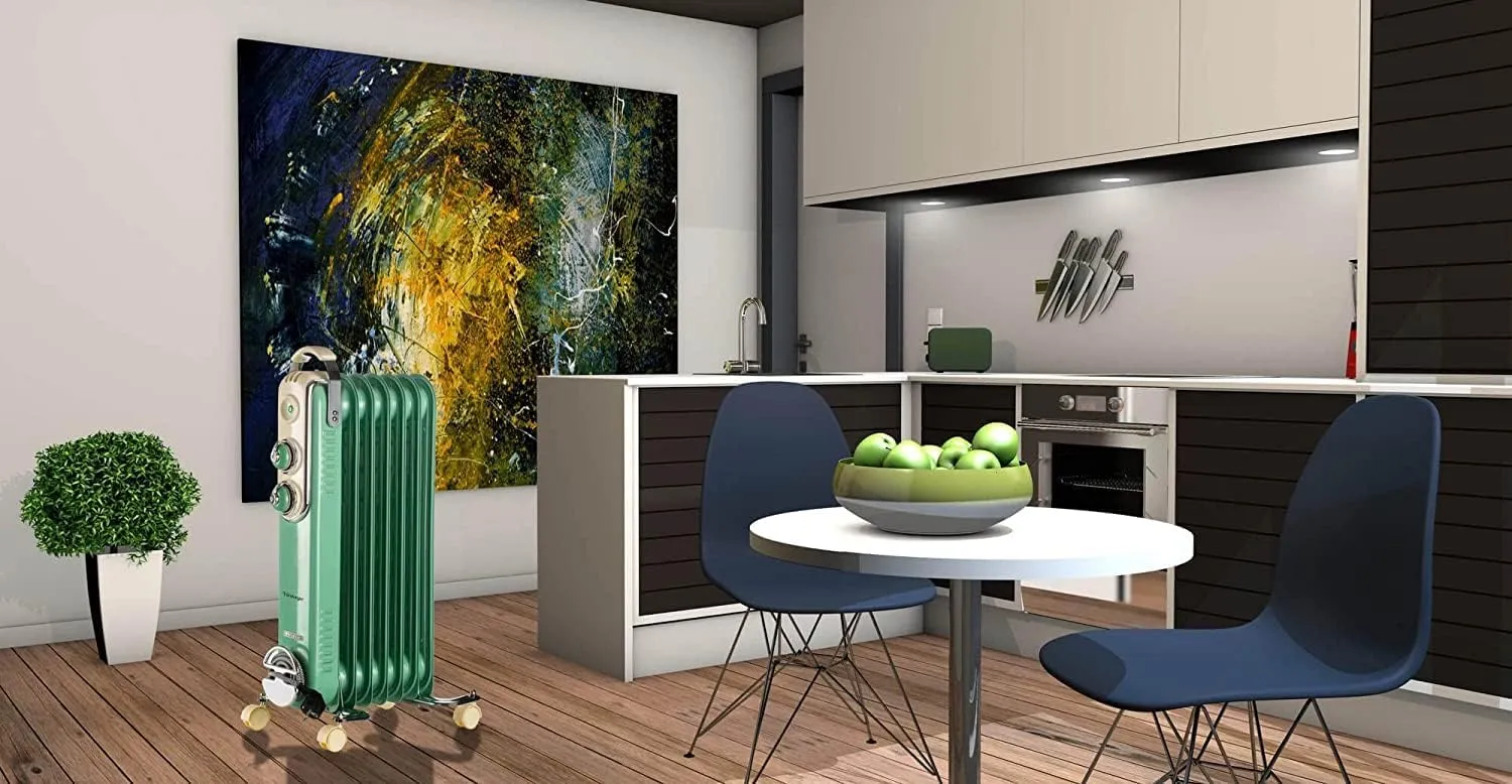 Ariete, Vintage Oil Radiator with 7 Heating Elements, Green