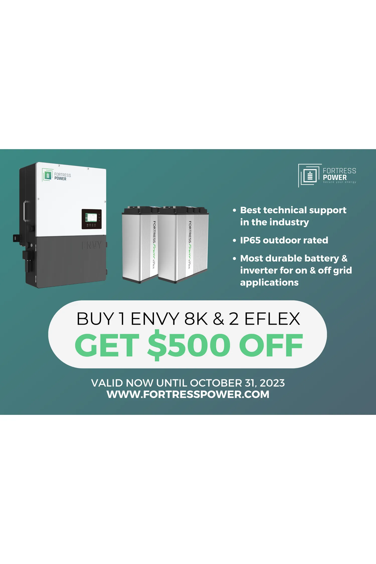 Fortress Power | FlexTower   12k Inverter   eFlex Batteries