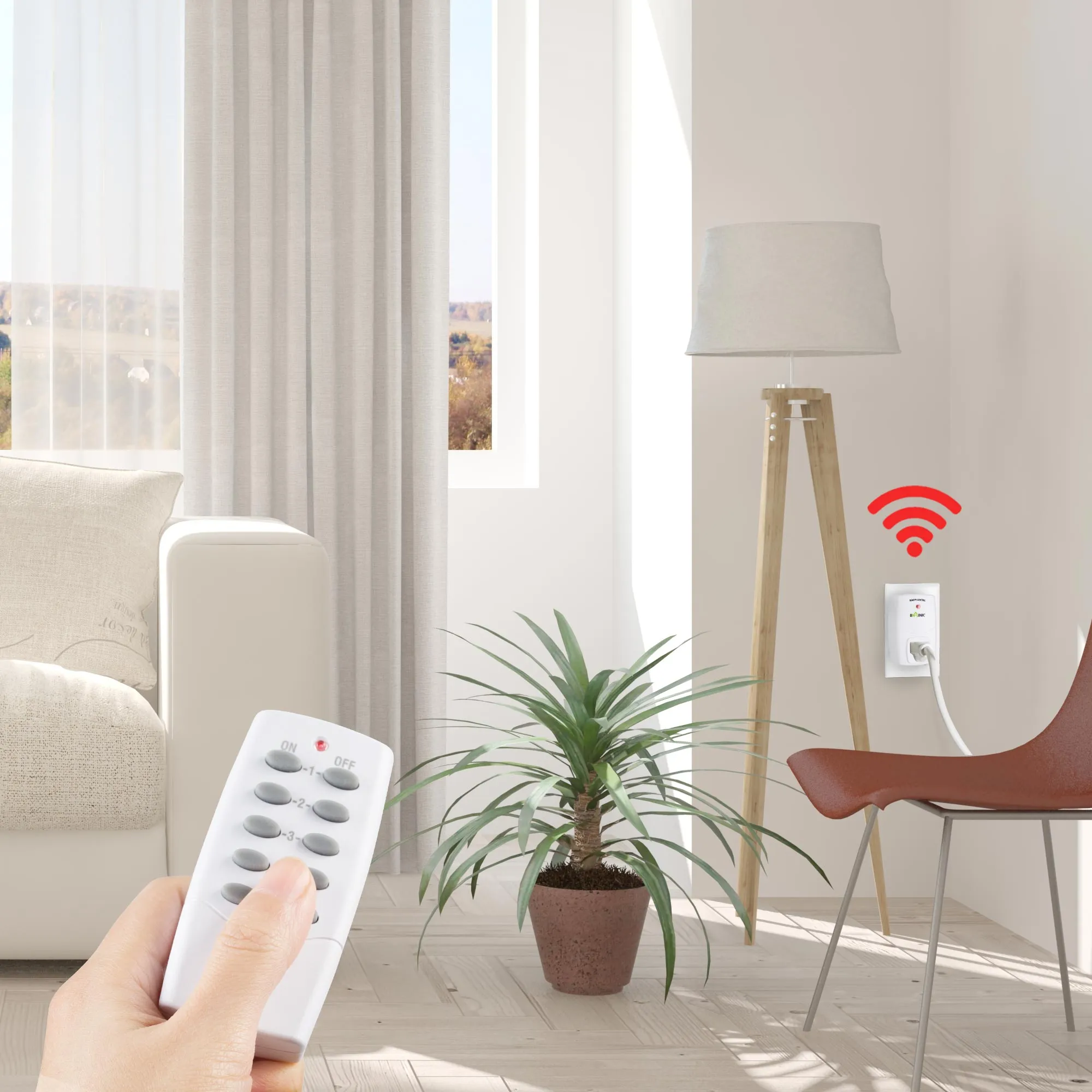 Mini Wireless Remote Control Outlet Switch Power Plug (2 Remotes 5 Outlets) BN-LINK
