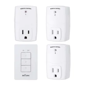 Mini Wireless Wall-Mounting Remote Control Outlet 3 Outlets BN-LINK