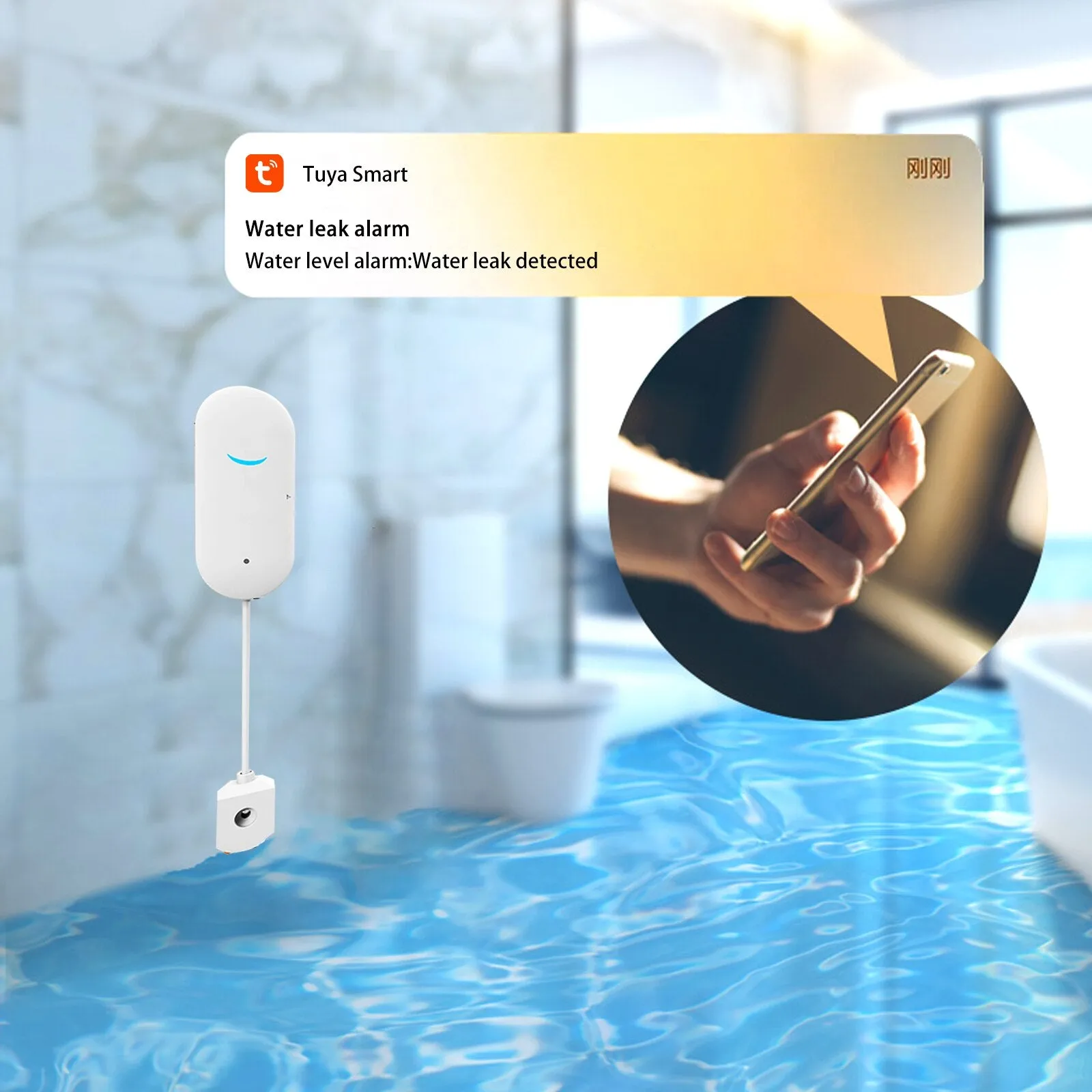 Smart Home Water Leak Detector Wireless Leak Sensor Flood Alarm Tuya APP Alert