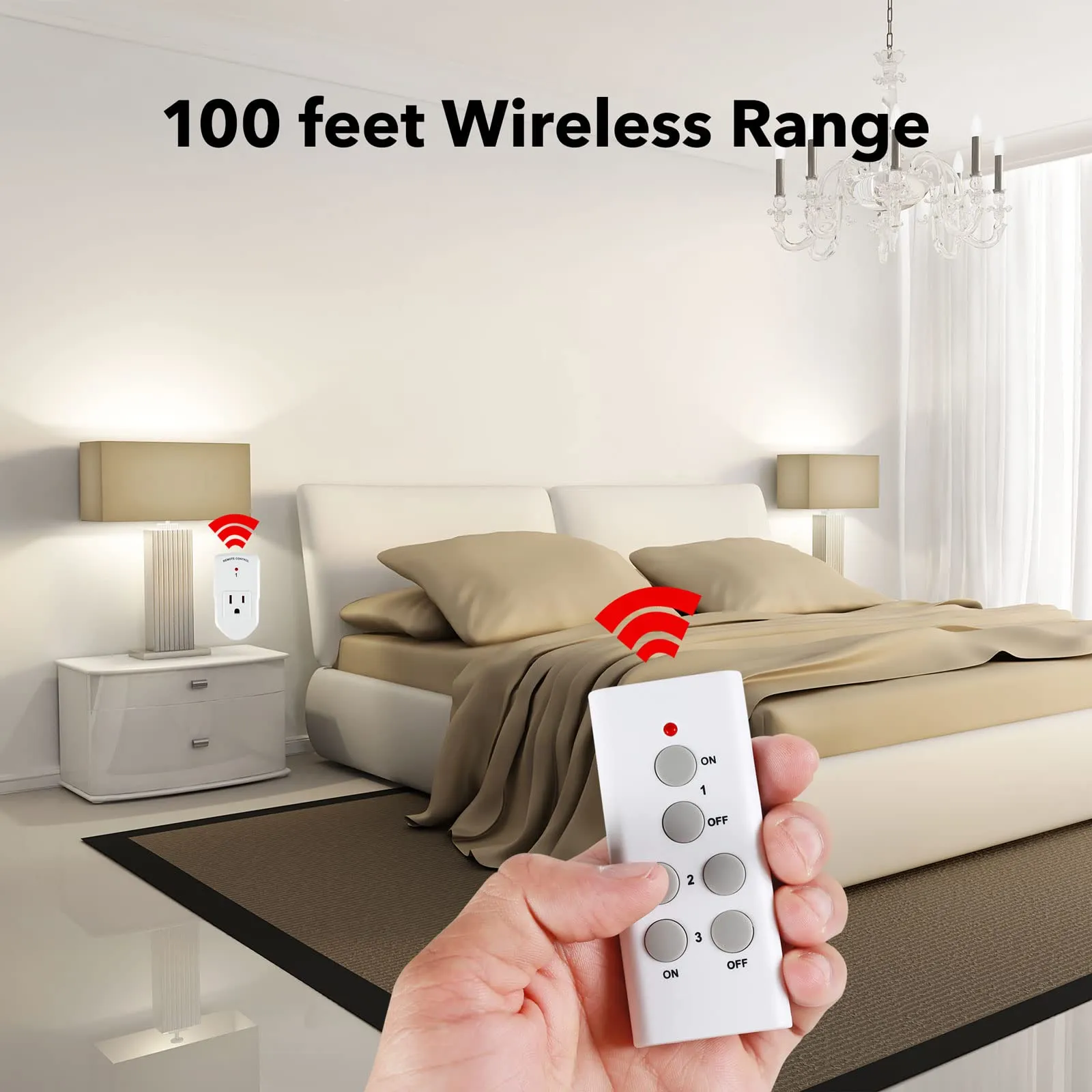 Wireless Remote Control Outlet (Learning Code, 3Rx-1Tx) 1200W/10A BN-LINK